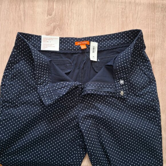 Polka Dot Midrise Slim Chino Sz 14 Comfy Stretch Cotton New W Tags Joe Fresh - Picture 9 of 13